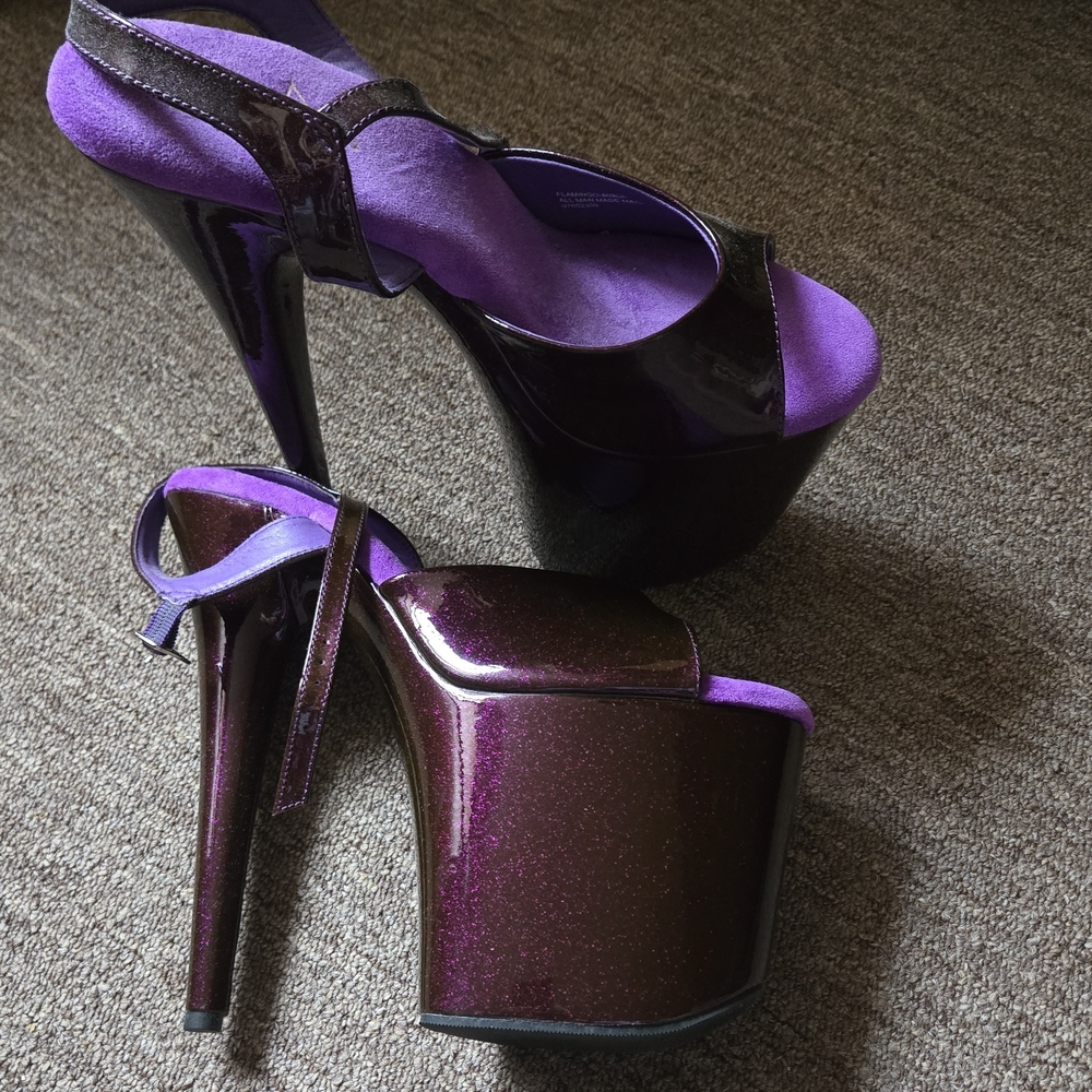 Pleaser Purple Platform Shoes with Stiletto Heel